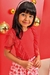 Conjunto Infantil Blusa em Malha e Tule e Saia em Chiffon Brilho (com Shorts Embutido) -Kukie - 75070