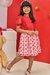 Conjunto Infantil Blusa em Malha e Tule e Saia em Chiffon Brilho (com Shorts Embutido) -Kukie - 75070 - comprar online