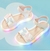 Sandália de Led Infantil Pampili Lulli Borboletas Branca Holográfica