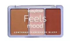 Paleta contorno+iluminador+ blush Feels Mood by Ruby Rose - comprar online