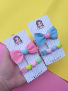 Hair clips coração candy