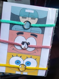 PULSERAS BOB ESPONJA X3 PARA COMPARTIR