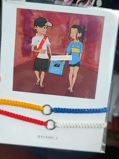 PULSERA DE BOCA Y RIVER PARA COMPARTIR BIRRA PLANA 1
