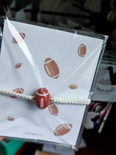 PULSERA DE PELOTA DE RUGBY BLANCO