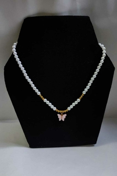 COLLAR CHOKER MARIPOSA PERLAS