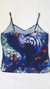 Blusa Regata Alça Fina Estampa Mar - comprar online