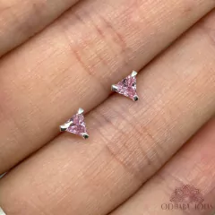 Brinco Ponto de Luz Triangular Rosa na internet