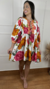 Vestido Curto Feminino Solto Manga ¾ Estampado Belém - Annís - comprar online