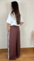 Calça Pantalona Preta com Listras Brancas - Annis - Annis 