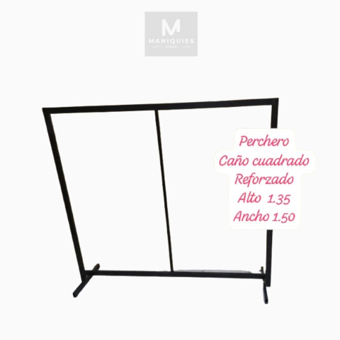 Perchero caño cuadrado 1.35 m X 1.50 m