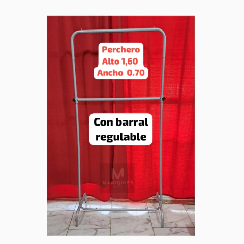 Perchero doble barral sin ruedas 1,60 m X 70 cm