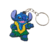Chaveiro de Stitch, personagem da Disney, vestido com colar de flores e saia de folhas, sorrindo e em pose divertida.