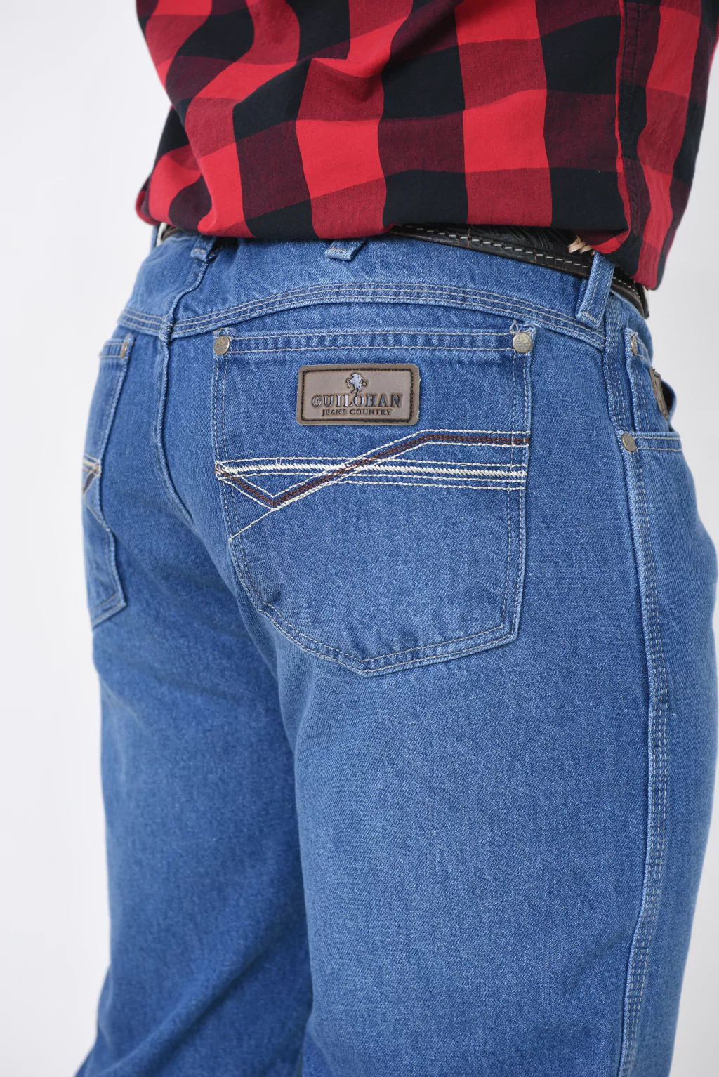 Calça Jeans Tradicional Country Reta c/ bolso bordado Stone