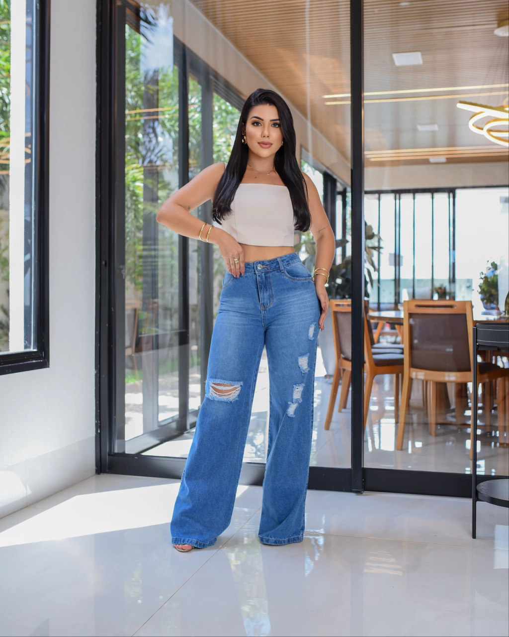 Calça Jeans Wide Leg - Estilo Moderno e Conforto Amplo