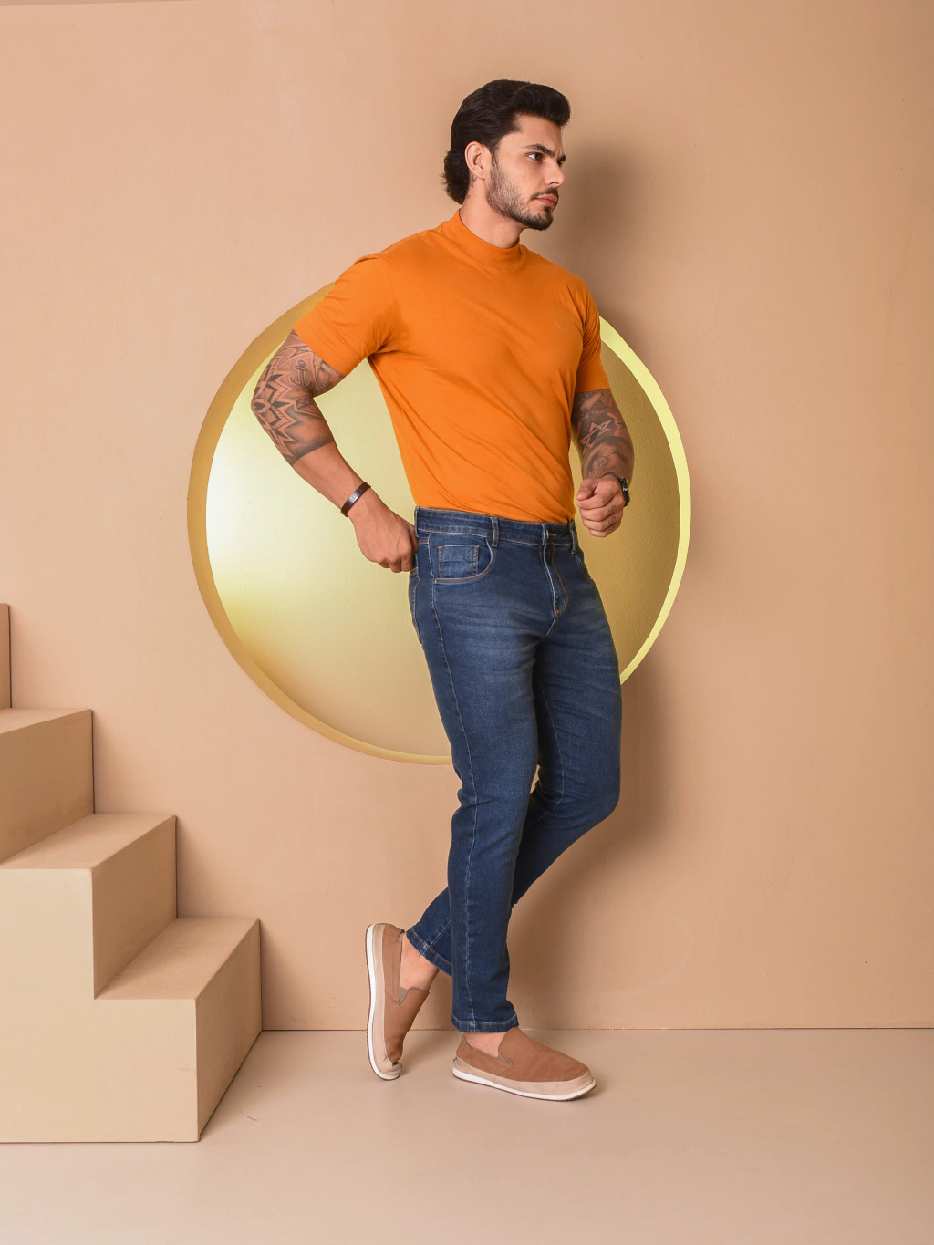Calça Jeans Slim Premium Stone c/Bigode