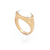 Anel Liso Oval Rodinado