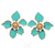 Brinco Flor Esmaltada com Perolas