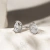Brinco Gota Zircônia Branca 6x8 MM e cravação em garras, Prata 925
