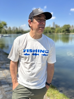 REMERA RIO FISHING 3 PECES BLANCA - comprar online