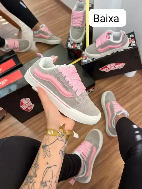 Vans KNU Cinza Rosa - comprar online