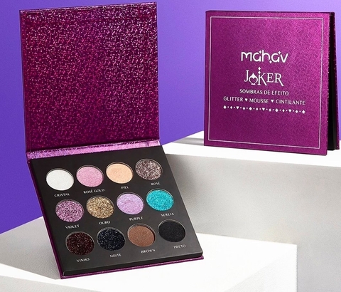 Paleta de Sombras de Efeito Joker Mahav c/12 cores