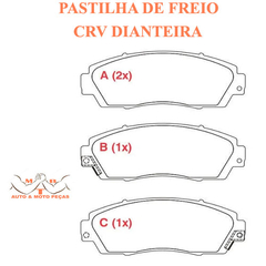 Jogo de pastilha de freio dianteira Honda CRV 2007 a 2019 - comprar online