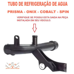 Cano tubo fluxo agua refrigeração Onix Prisma Cobalt Spin na internet