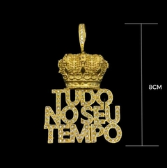 PINGENTE COROA TUDO NO SEU TEMPO CRAVEJADO - 100% MOEDA ANTIGA