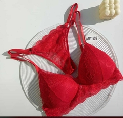 Conjunto Triangulo Soft Puntilla Y Cinturita Con Tanga- 559 [CONSULTAR TALLE Y COLOR] - comprar online