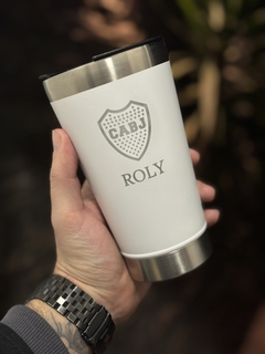 vaso acero termico con destapador + grabado - comprar online
