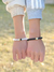 Pedra Natural Haltere Frisado Pulseira para Homens, Contas Pretas, Fitness Fit,