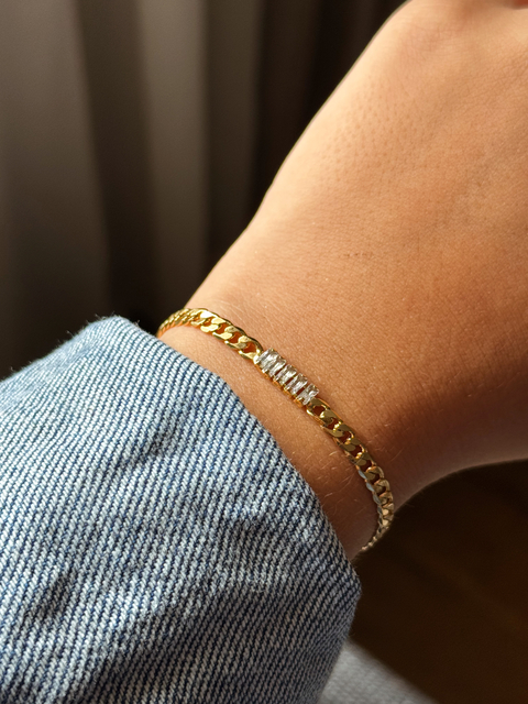 Pulseira corrente cravejada