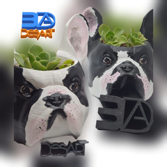 Mate / Maceta Bulldog Frances Impresión 3d