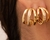 Brinco Triplo com Zircônia Banhado a Ouro 18K - Pati Dias Semijoias