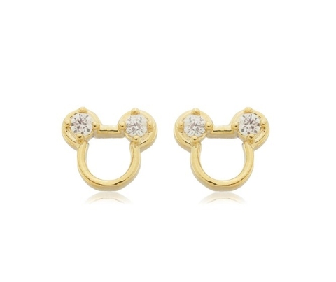 Brinco Mickey Banhado a Ouro 18K