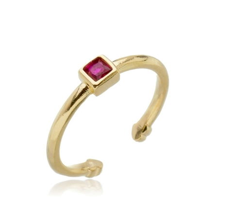 Anel Regulável Scarlet com zircônia Colorido