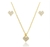 Conjunto Coração Pixel Banhada a Ouro 18K