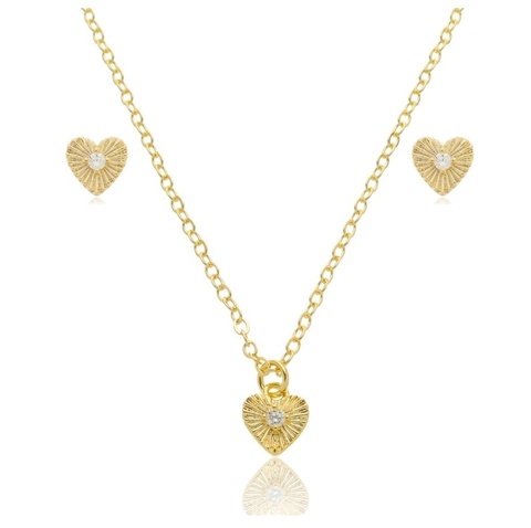 Conjunto Coração com Zircônia
