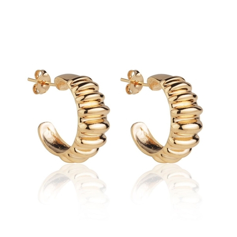 Brinco Argola Trabalhada Banhada a Ouro 18K - comprar online