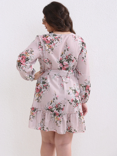 Plus size vestido de manga comprida. - comprar online