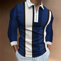 Homens Polo Lapela Coreano Negócios Manga Longa Moda Plain - Dpaulastore