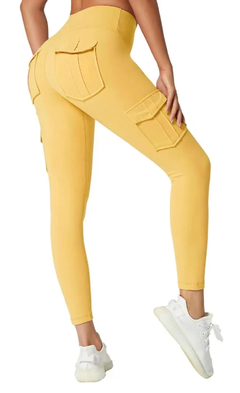 Multi-bolso calças de yoga leggings de cintura alta cor sólida calças de yoga na internet