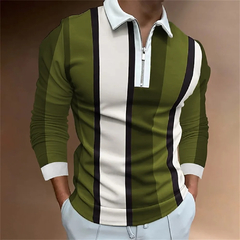 Homens Polo Lapela Coreano Negócios Manga Longa Moda Plain - Dpaulastore