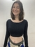 top preto manga longa