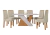Conjunto Mesa 170cm Vênus com Vidro e 6 Cadeiras Astrid Amêndoa Clean/Off White