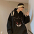 Pokémon Gengar Hoodie de manga comprida masculino, fantasia de anime, camisa es na internet