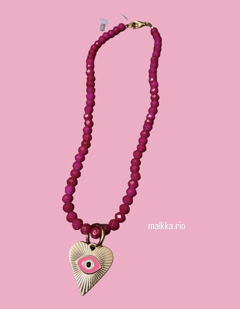 Colar Cristal Pink Eye