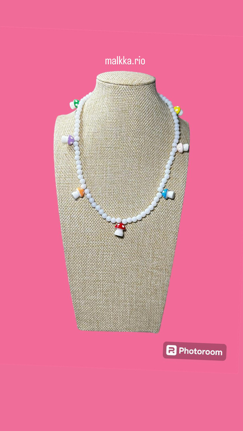 Colar Cogumelos Coloridos