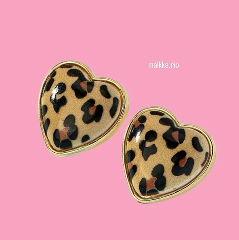 Brinco Coração Leopardo