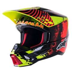 Casco Moto ALPINESTARS S-M5 SOLAR FLARE NEGRO-ROJO-AMARILLO
